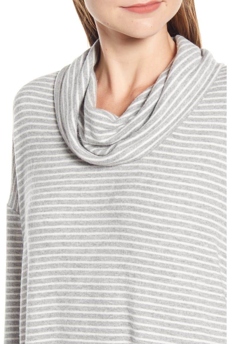 Brushed Cowl Neck Top, Alternate, color, LAZY GREY MELANGE