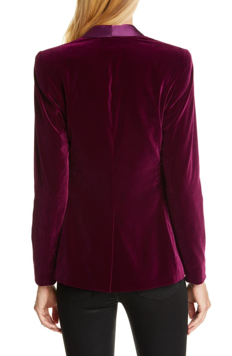 Alice + Olivia Macey Velvet Shawl Collar Jacket, Alternate, color, 