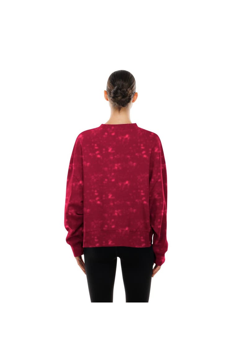 Women's New Era  Wine Cleveland Cavaliers Throwback Collection Mineral Wash Crewneck Sweatshirt, Alternate, color, Wine