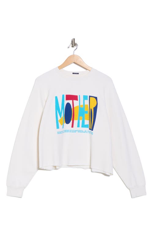 Mother The Boost Crop Pullover Sweatshirt In White