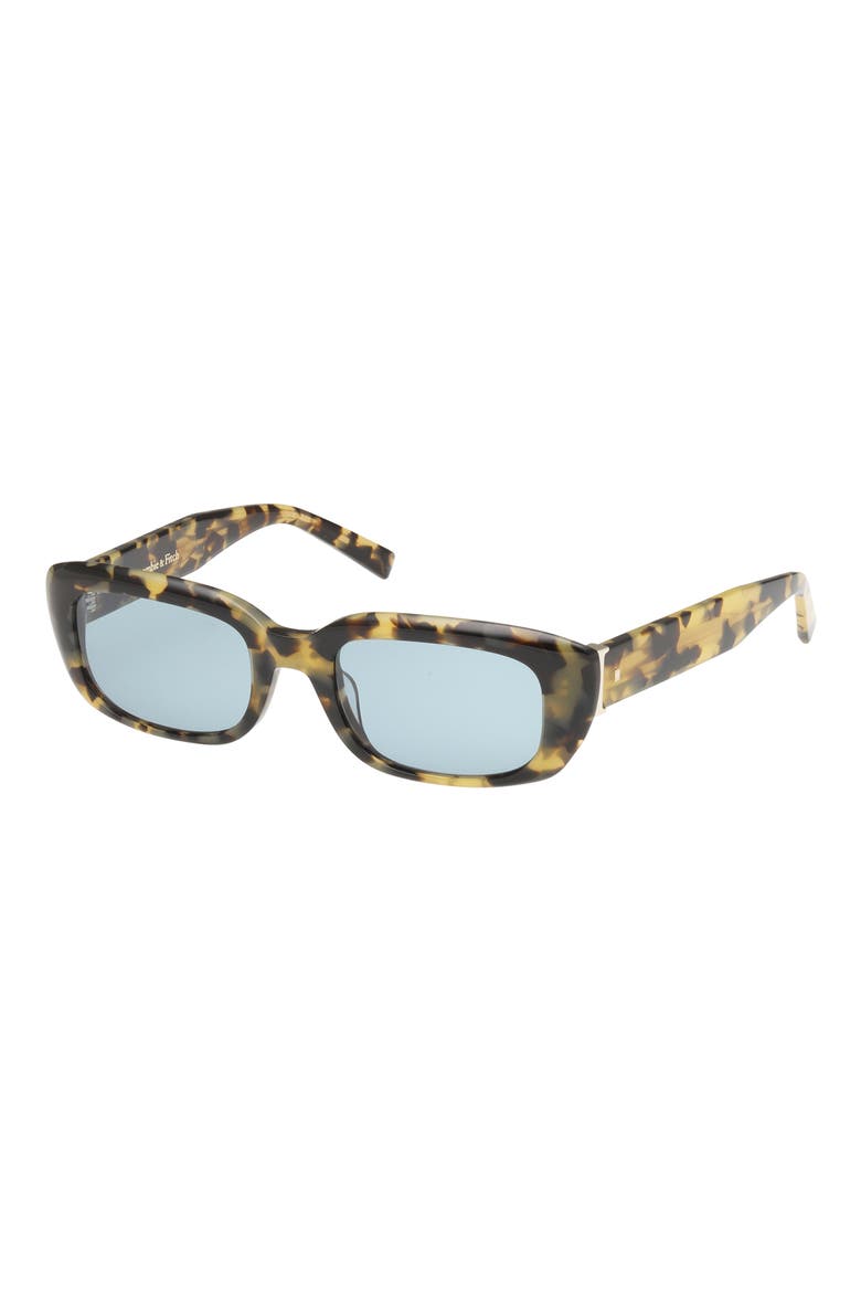 52mm Rectangular Sunglasses, Alternate, color, COLORED HAVANA / GREEN LENS