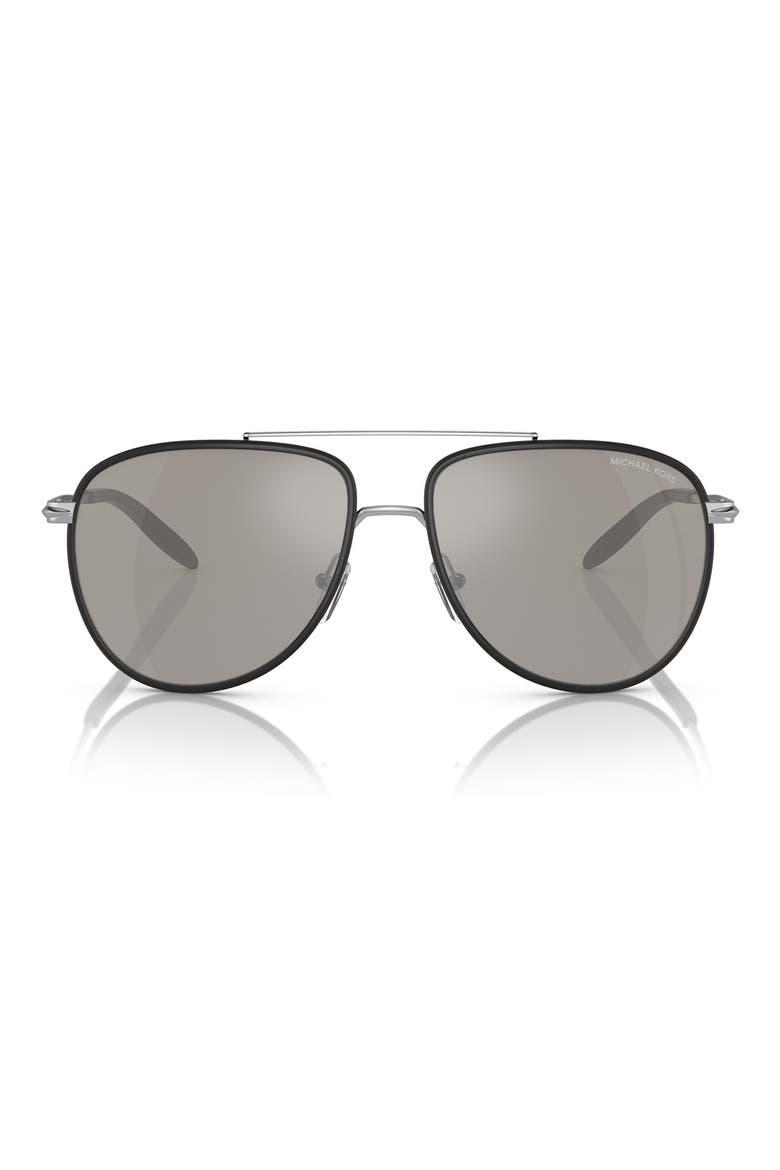 59mm Pilot Sunglasses, Main, color, SILVER