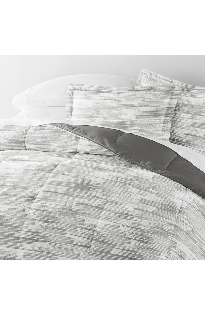 HOMESPUN Textured Stripe Reversible 3-Piece Comforter Set, Alternate, color, Gray