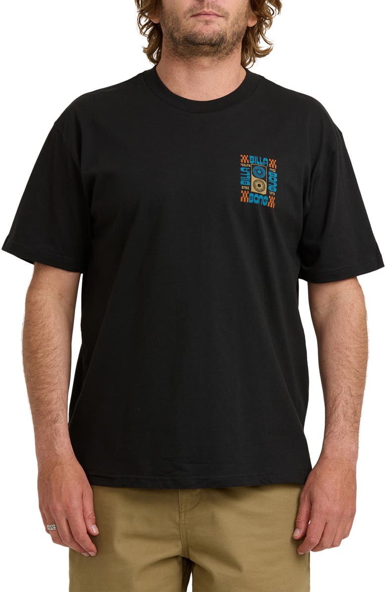 Billabong Solar Regular Cotton Graphic T-Shirt, Main, color, Washed Black