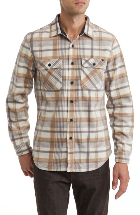 Cascade Buffalo Plaid Microfleece Button-Up Shirt