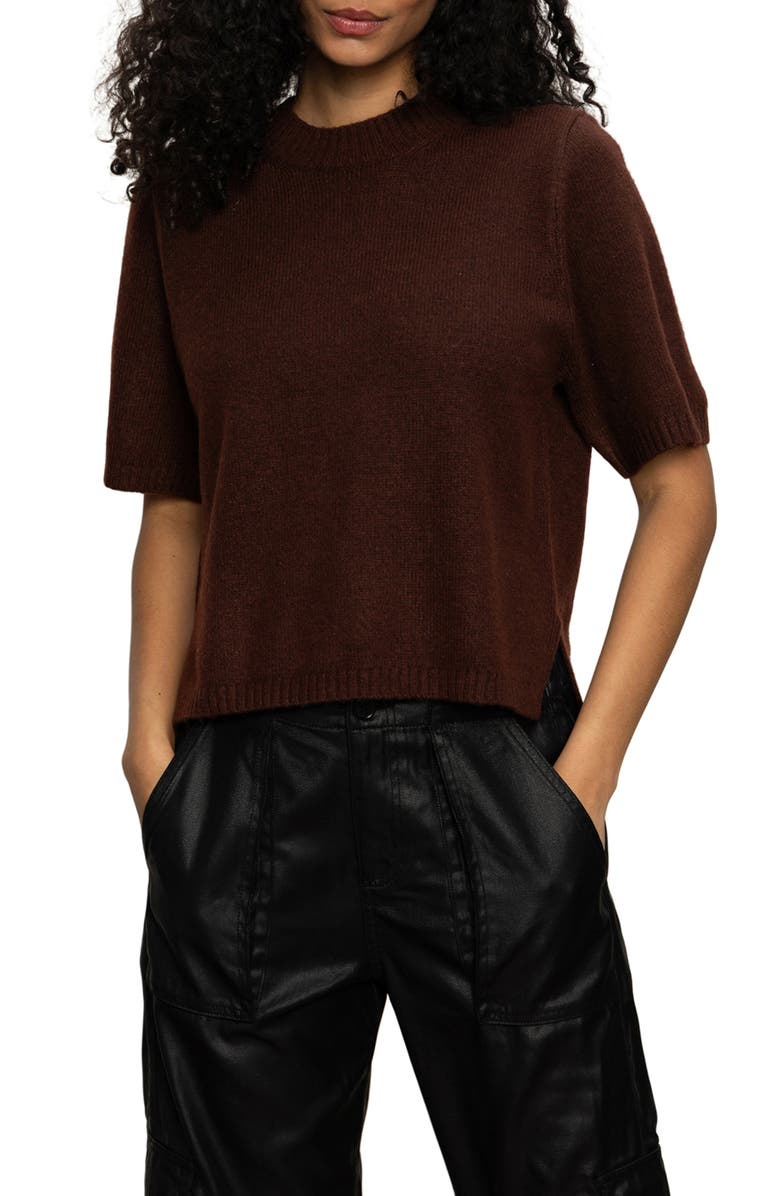 Sanctuary Short Sleeve Sweater, Alternate, color, 