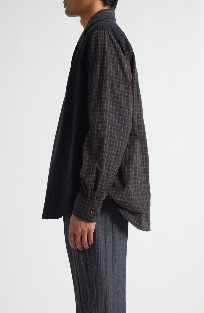 OUR LEGACY Double Borrowed Button-Up Shirt, Alternate, color, Black Faux Lumberjack Check