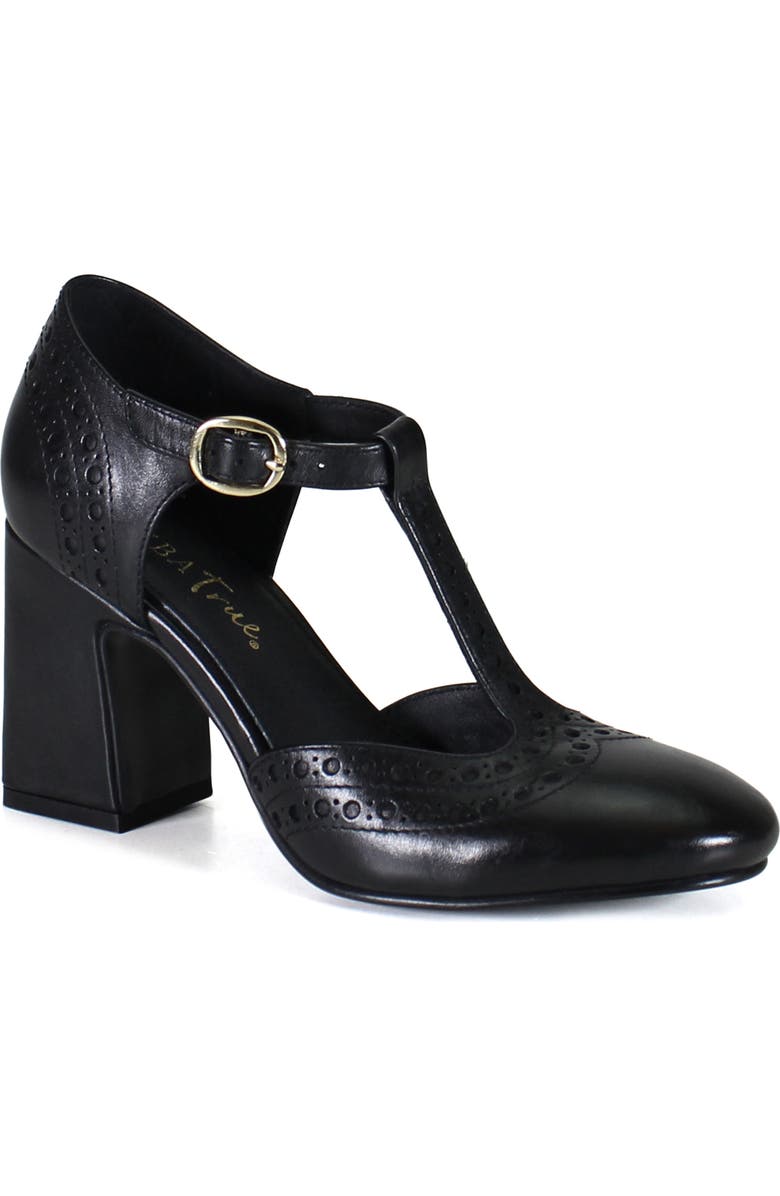 Diba True JUKE BOX Leather T Strap Mary Jane Heel, Main, color, Black
