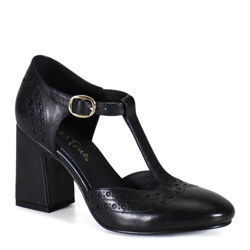 Diba True Juke Box Leather T Strap Mary Jane Heel In Black