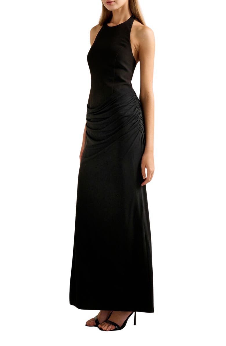 Ever New Lulu Halter Gown, Alternate, color, Black