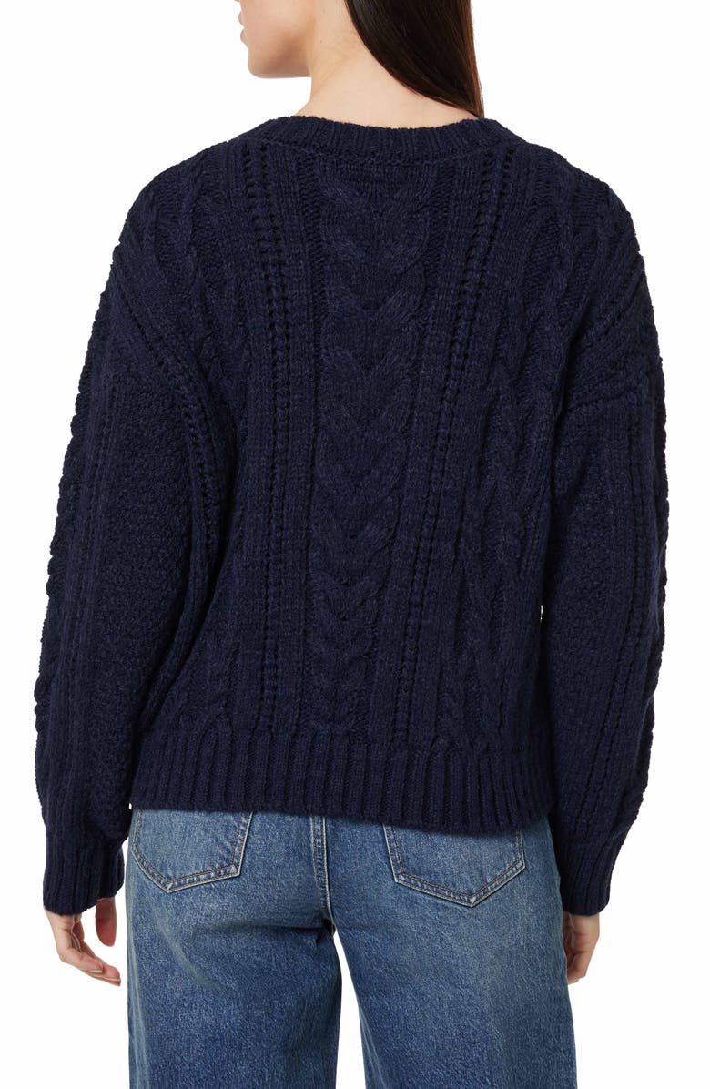 Habitual Cable Stitch Sweater, Alternate, color, Dark Navy