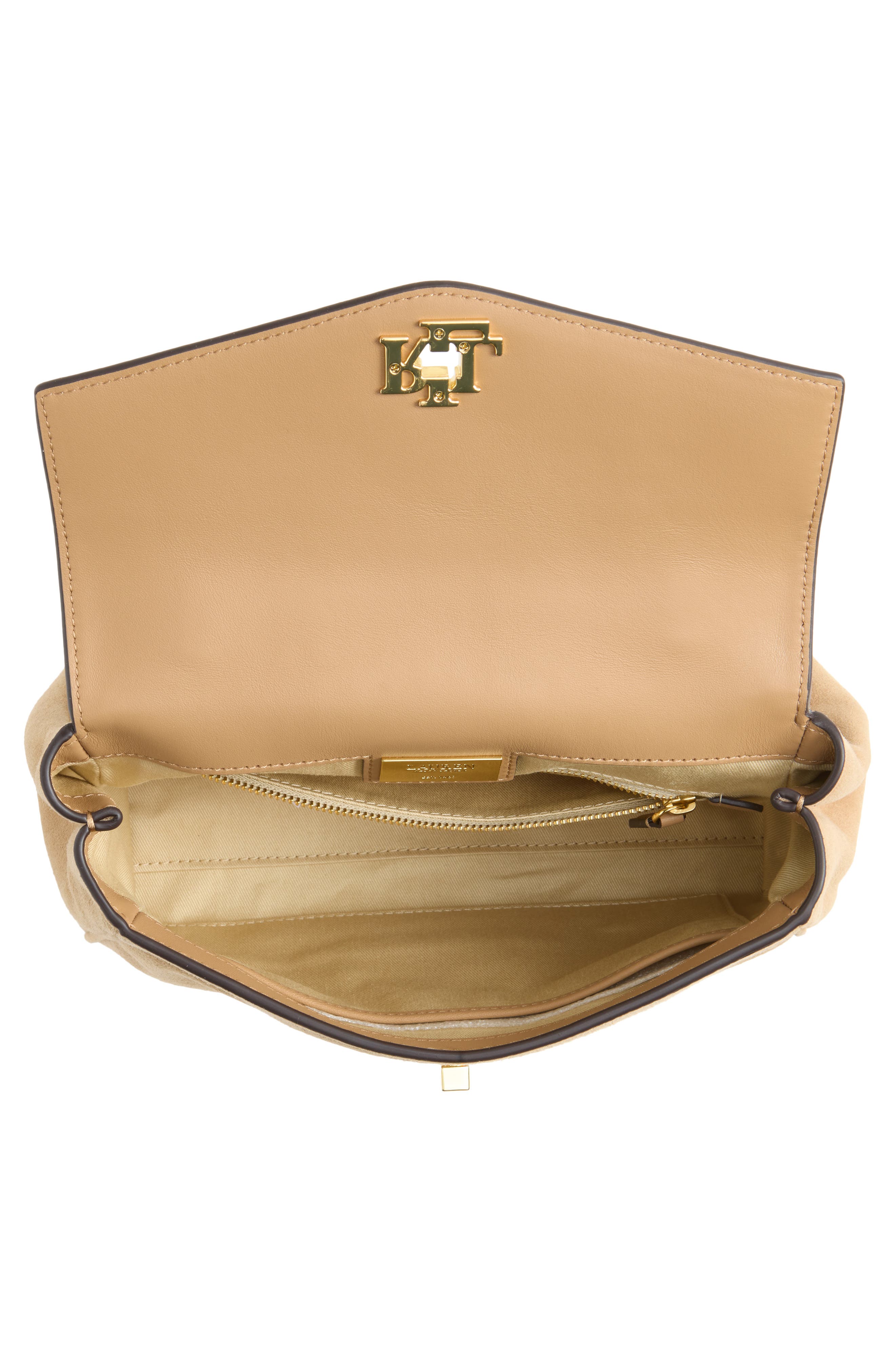 Small Farrah Scarf Wrapped Suede Satchel, Alternate, color, CAMEL/ URBAN BLTNG/ CAMEL
