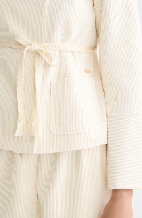 Scotch & Soda Relaxed Collarless Jacket In White