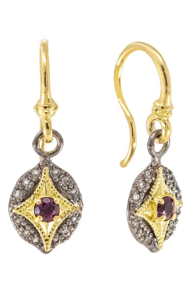 Armenta Rhodolite Garnet & Morganite Drop Earrings, Main, color, Purple