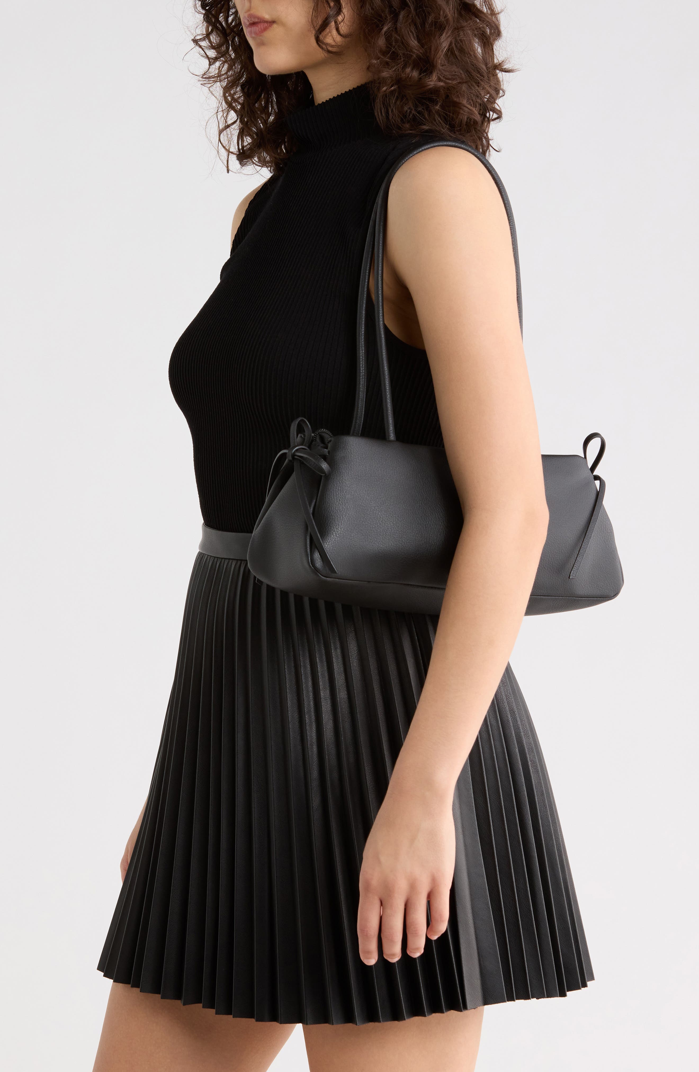 Madden Girl Faux Leather Shoulder Bag, Alternate, color, Black