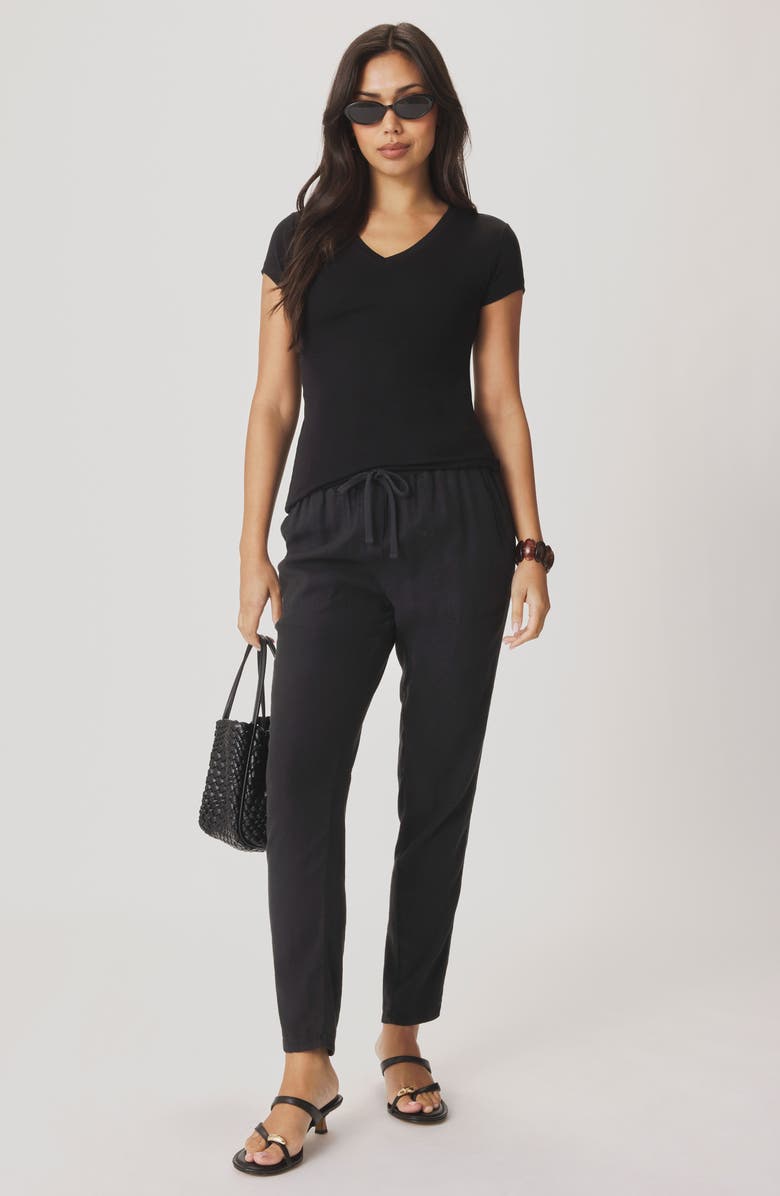 Splendid Josie Stretch V-Neck T-Shirt, Alternate, color, Black