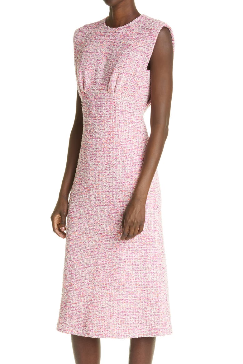 Sleeveless Bouclé Tweed Dress, Alternate, color, CERU CERISE MULTI