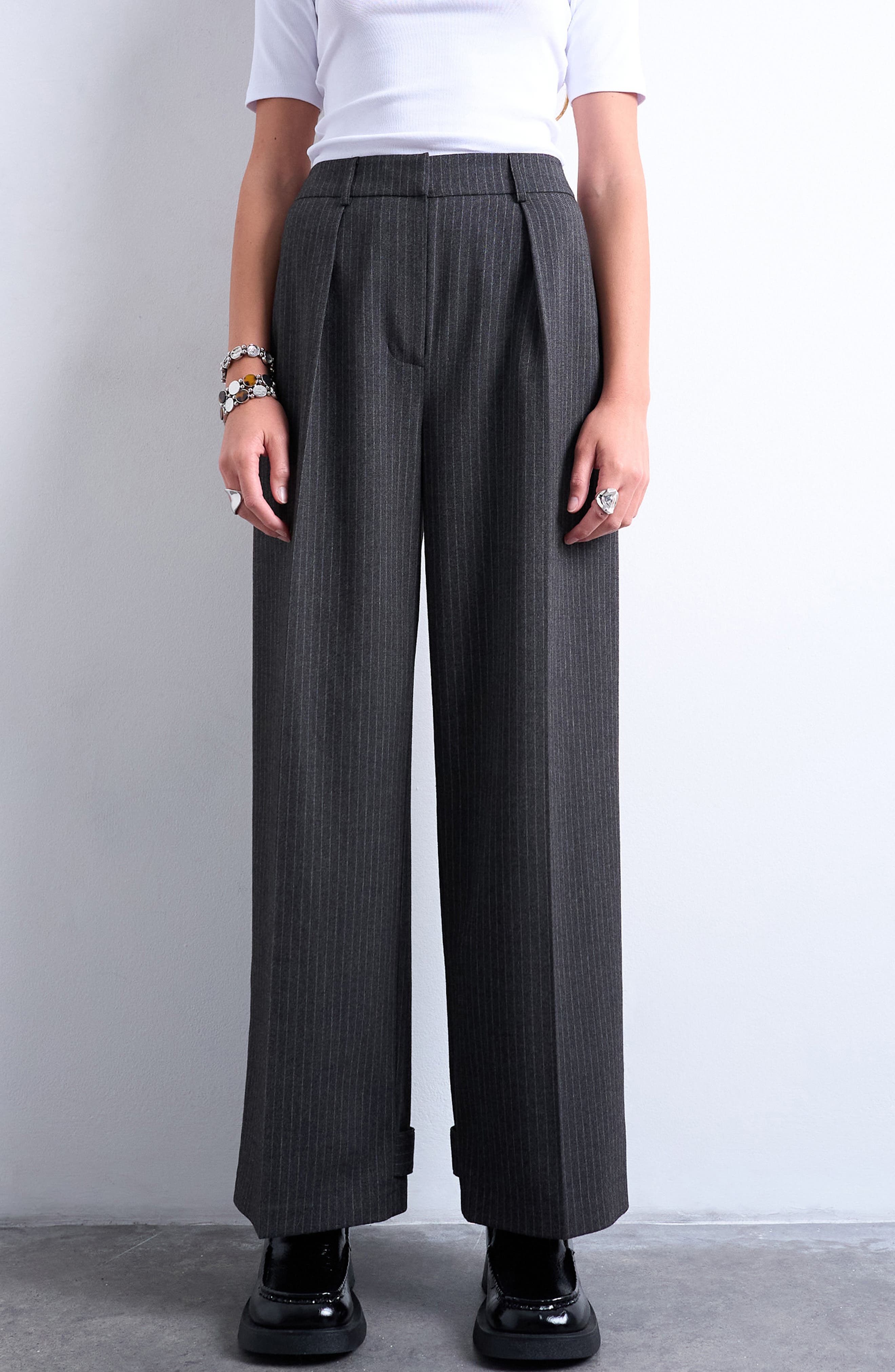 Topshop Pinstripe Tailored Pants