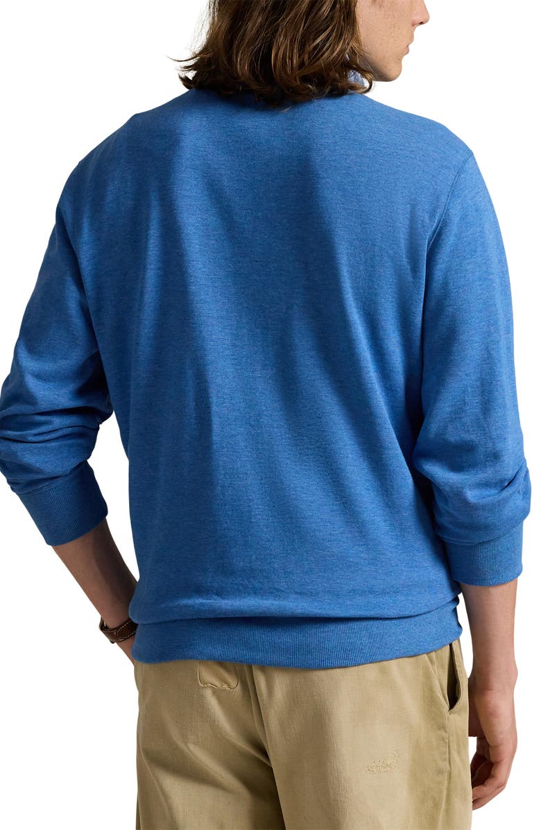 Polo Ralph Lauren Cotton Blend Quarter Zip Pullover, Alternate, color, Fresh Surf Heather/C7998