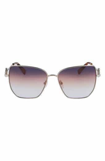 Longchamp 58mm Gradient Rectangular Sunglasses