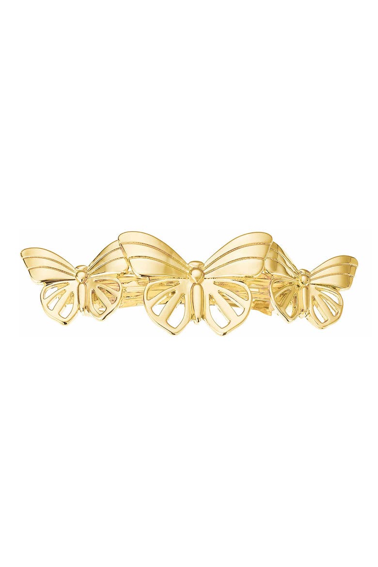 Butterfly Barrette, Main, color, GOLD