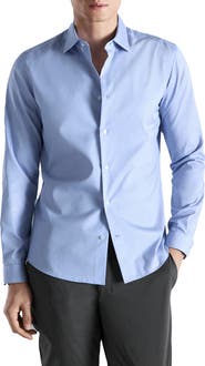 MANGO Slim Fit Non-Iron Stripe Button-Up Shirt