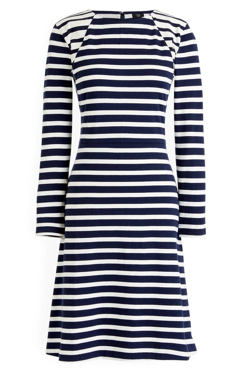 J.Crew 365 Stripe Knit Fit & Flare Dress, Alternate, color, 