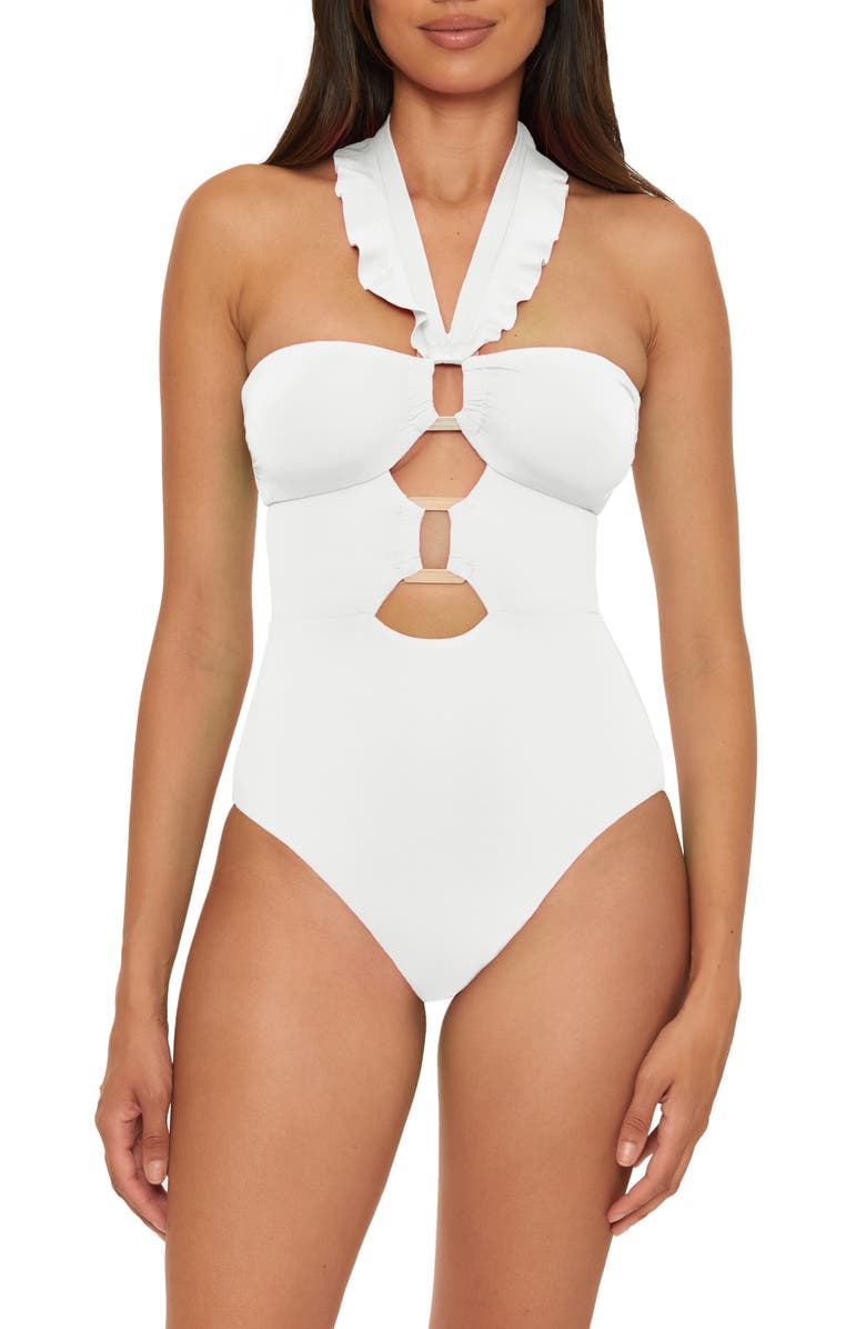 Soluna Buckle Up One-Piece Swimsuit, Main, color, White