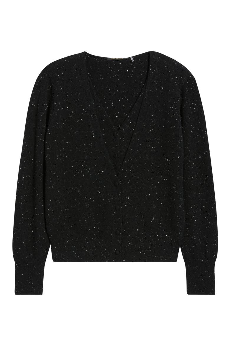 Heather V-Neck Cashmere Sweater, Alternate, color, HEATHER BLACK