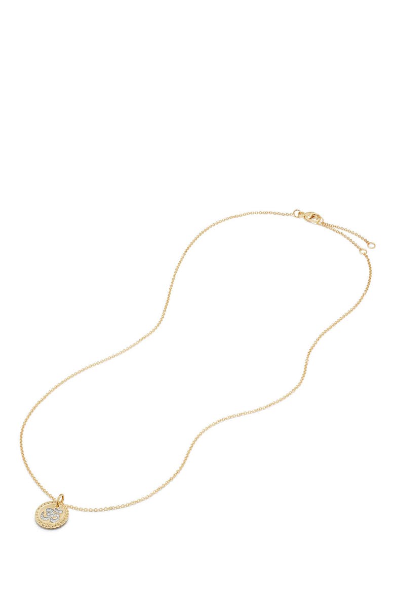David Yurman Cable Collectibles Om Necklace with Diamonds in 18K Gold, Alternate, color, 