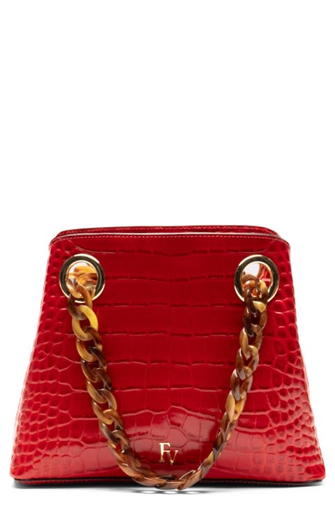 Skip Croc Embossed Leather Tote