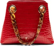 Frances Valentine Skip Croc Embossed Leather Tote
