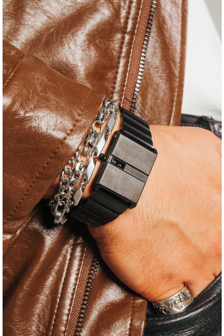Pulse Bracelet Watch, 26mm, Alternate, color, BLACK