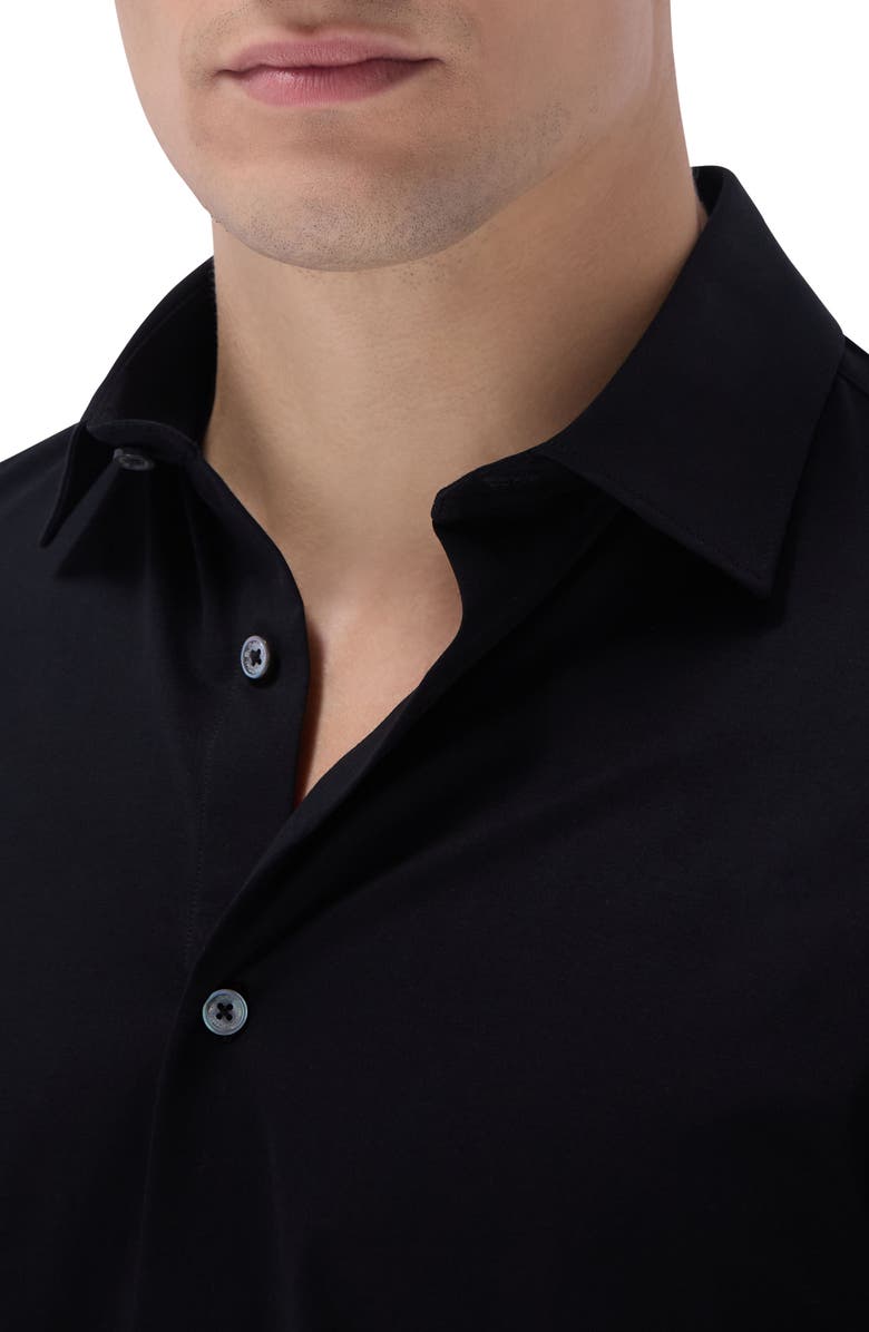 Bugatchi OoohCotton<sup>®</sup> Solid Button-Up Shirt, Alternate, color, Black