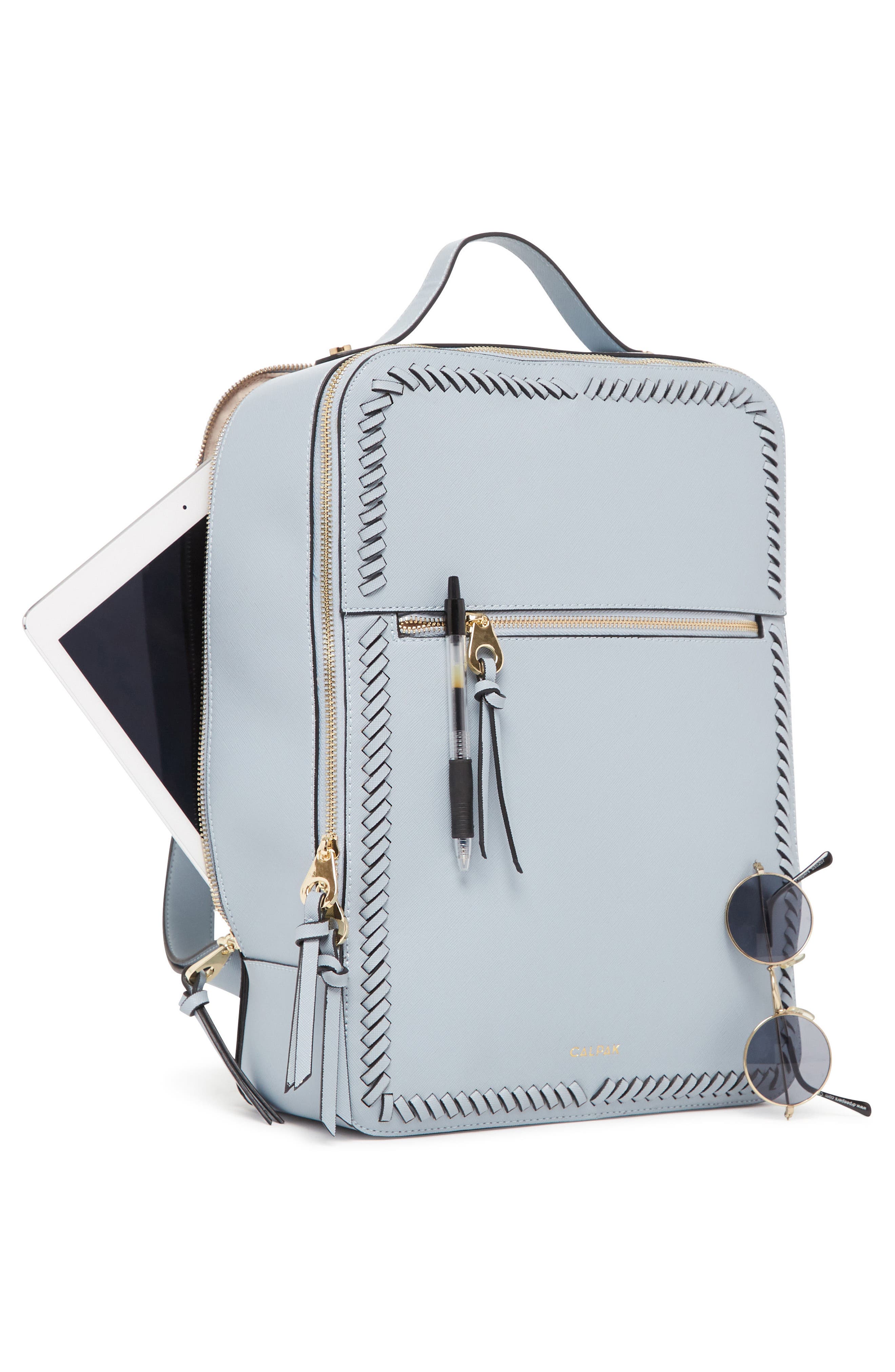 CALPAK Kaya Faux Leather Laptop Backpack, Alternate, color, 