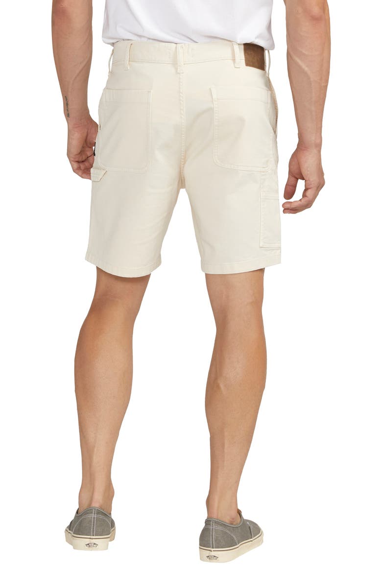 Relaxed Fit Twill Painter Shorts, Alternate, color, CHALK