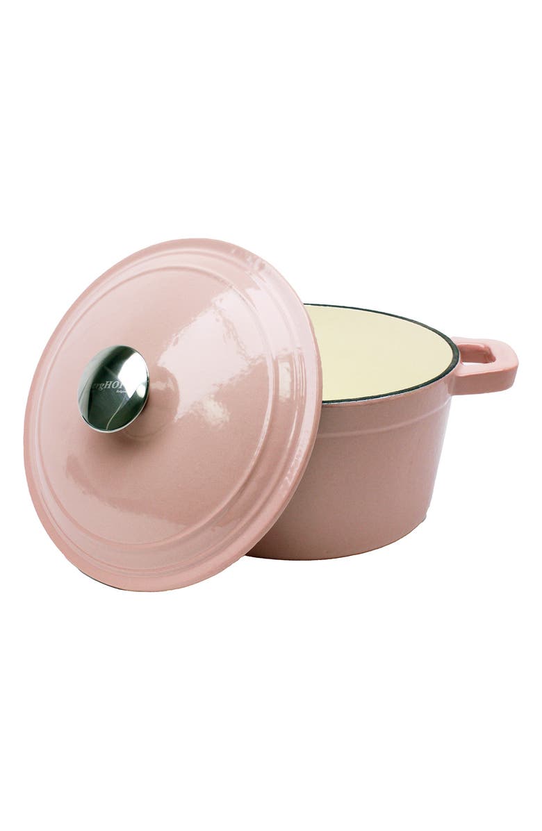 BergHOFF INTERNATIONAL Cast Iron 3qt. Round Stockpot - Pink, Alternate, color, Pink