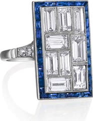 Mindi Mond Mosaic Diamond & Sapphire Platinum Ring