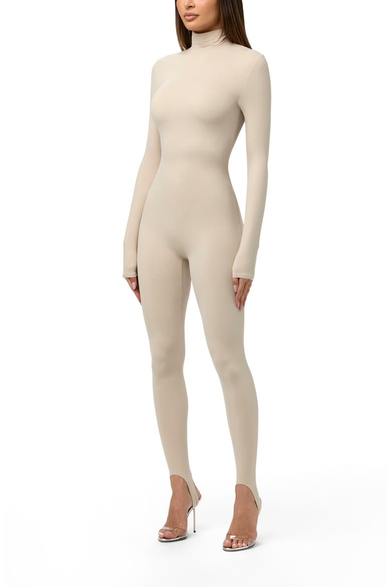 Long Sleeve Stirrup Jumpsuit, Alternate, color, TAUPE