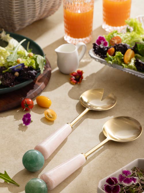 Gauri Kohli Copenhagen Salad Servers, Set Of 2 In Multi