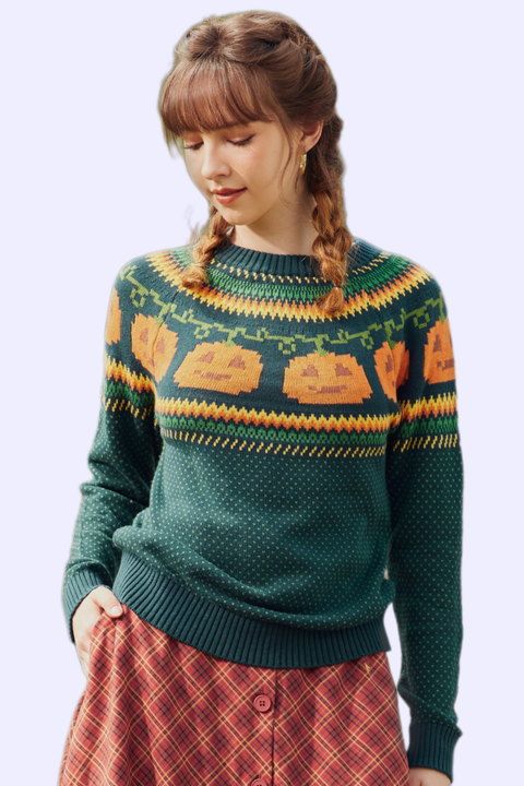 Give 'Em Pumpkin To Talk About Fair Isle Sweater