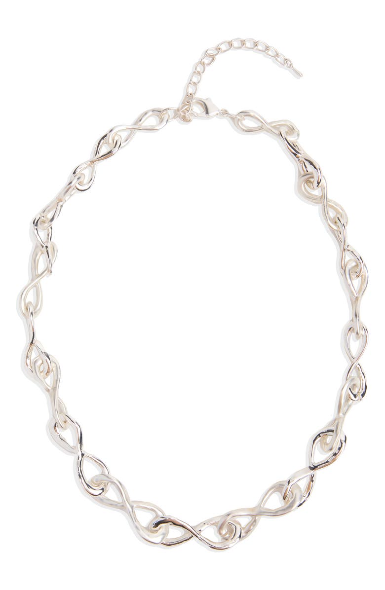 SAACHI Infinity Link Collar Necklace, Main, color, Silver