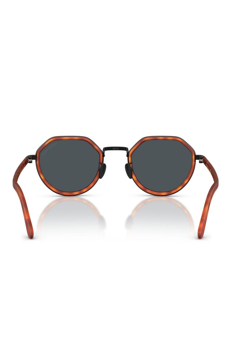 48mm Round Sunglasses, Alternate, color, MATTE BROWN TURTLE / BLUE