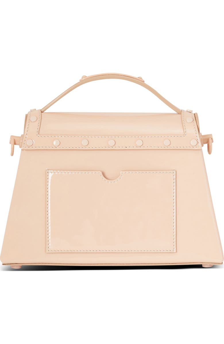 Balmain B-Buzz Dynasty Patent Leather Top Handle Bag, Alternate, color,