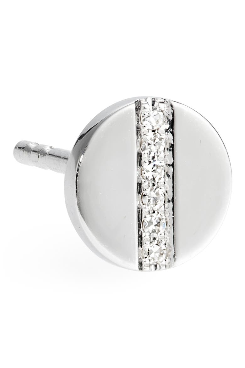 Screw Diamond Stud Earrings, Alternate, color, WHITE GOLD
