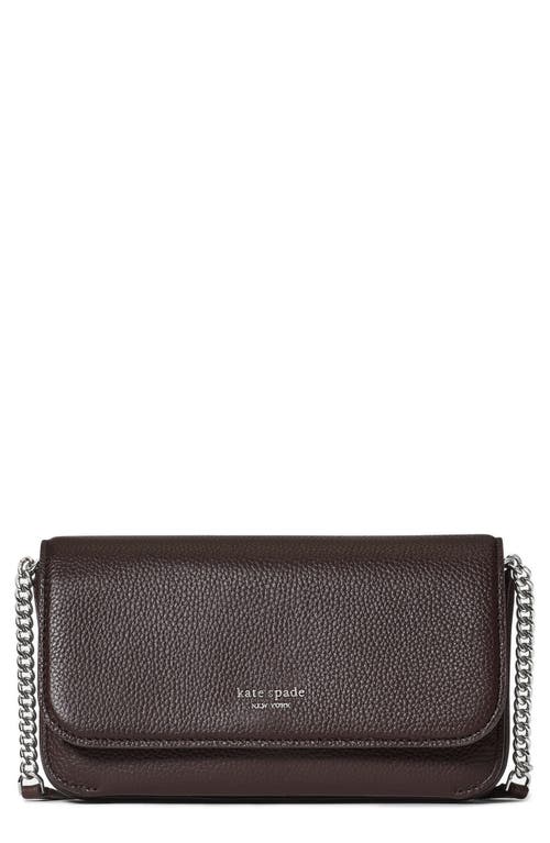 Kate Spade New York Ava Leather Wallet On A Chain In Brown