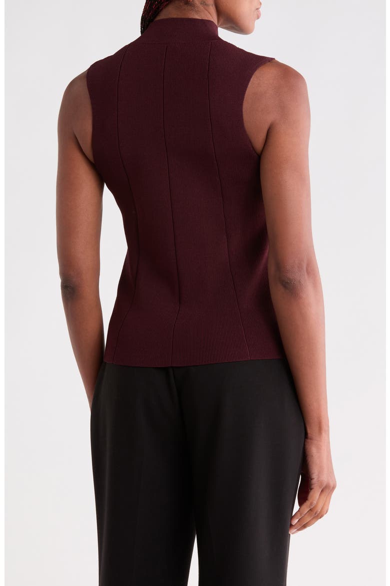 Milan Mock Neck Sleeveless Knit Top, Alternate, color, BURGUNDY