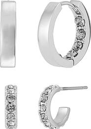 AllSaints 2 Pairs of Huggie Hoop Earrings