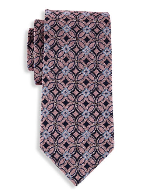 Big & Tall Geometric Pattern Silk Tie V2