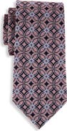 Oak Hill Premium by DXL Big & Tall Geometric Pattern Silk Tie V2